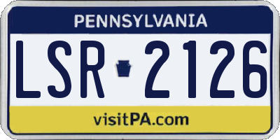PA license plate LSR2126