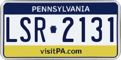 PA license plate LSR2131