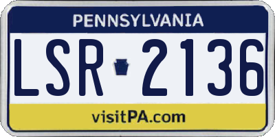 PA license plate LSR2136