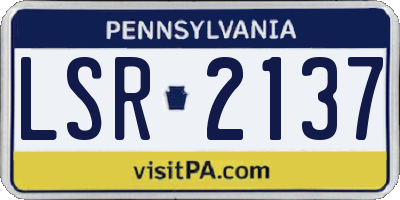 PA license plate LSR2137