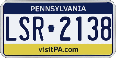 PA license plate LSR2138