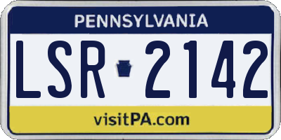 PA license plate LSR2142
