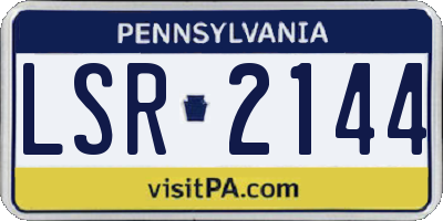 PA license plate LSR2144