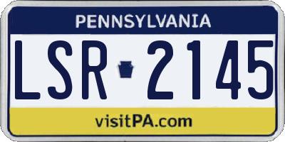 PA license plate LSR2145