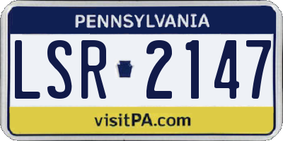 PA license plate LSR2147
