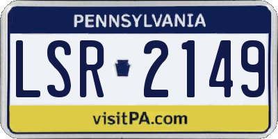 PA license plate LSR2149