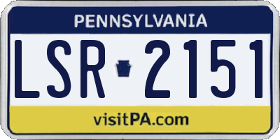 PA license plate LSR2151