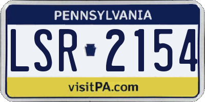 PA license plate LSR2154