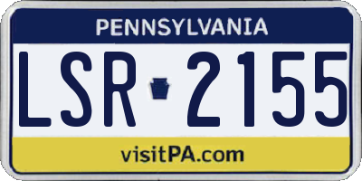 PA license plate LSR2155