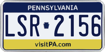 PA license plate LSR2156