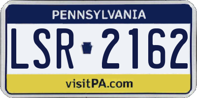 PA license plate LSR2162