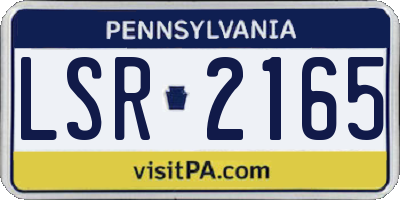 PA license plate LSR2165