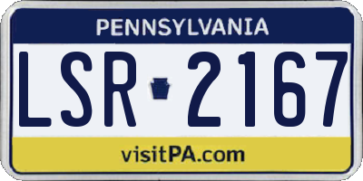 PA license plate LSR2167