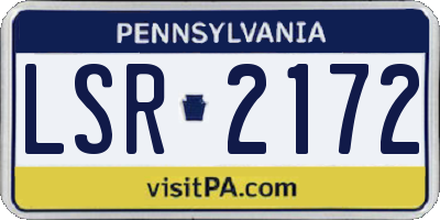 PA license plate LSR2172