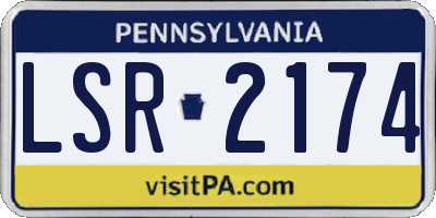 PA license plate LSR2174