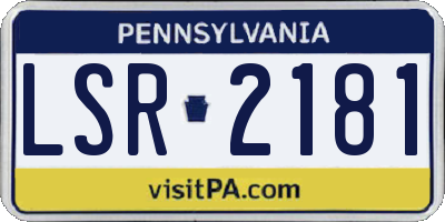 PA license plate LSR2181