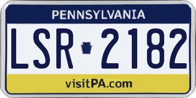 PA license plate LSR2182