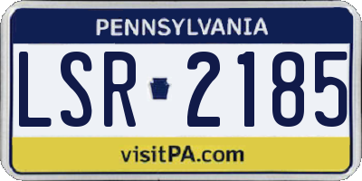 PA license plate LSR2185