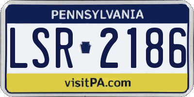 PA license plate LSR2186