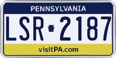 PA license plate LSR2187