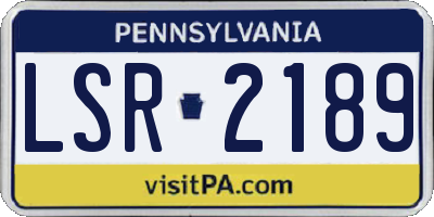 PA license plate LSR2189