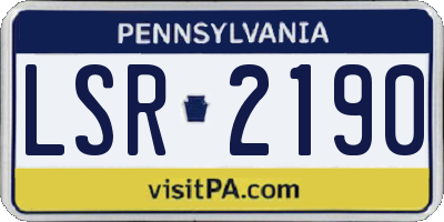 PA license plate LSR2190