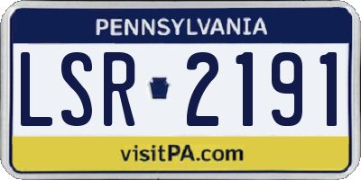 PA license plate LSR2191