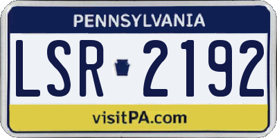 PA license plate LSR2192