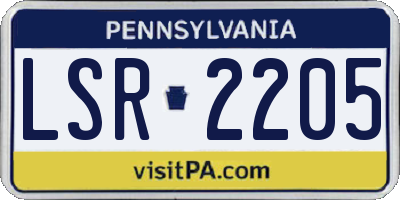 PA license plate LSR2205