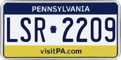 PA license plate LSR2209