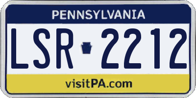 PA license plate LSR2212
