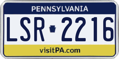PA license plate LSR2216