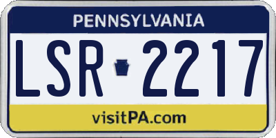 PA license plate LSR2217