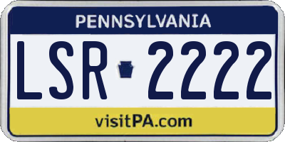 PA license plate LSR2222