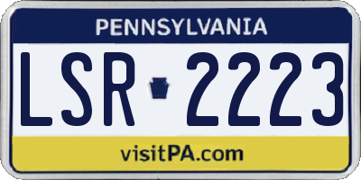 PA license plate LSR2223