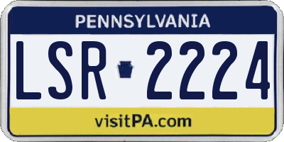 PA license plate LSR2224