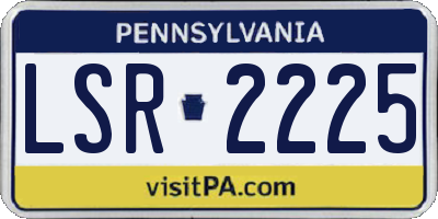PA license plate LSR2225