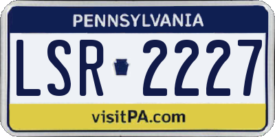 PA license plate LSR2227