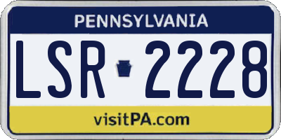 PA license plate LSR2228