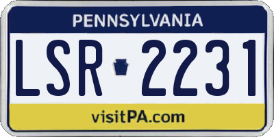 PA license plate LSR2231