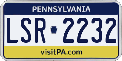 PA license plate LSR2232