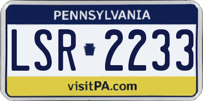 PA license plate LSR2233