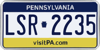 PA license plate LSR2235