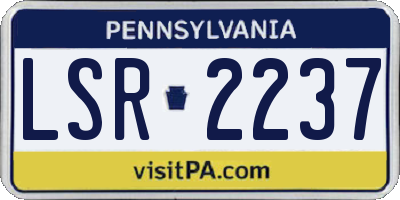 PA license plate LSR2237