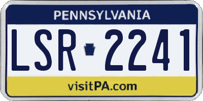PA license plate LSR2241