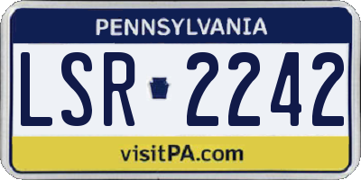 PA license plate LSR2242