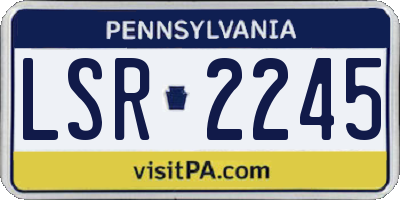 PA license plate LSR2245