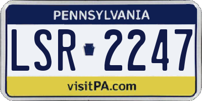 PA license plate LSR2247