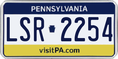PA license plate LSR2254