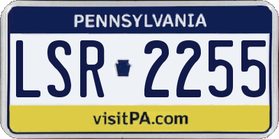 PA license plate LSR2255